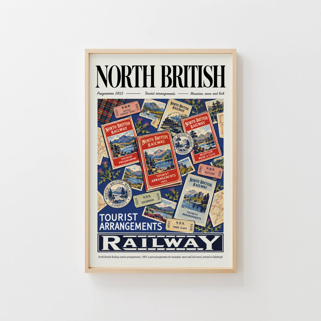 Vintage North British Railway Poster, Scotland Wall Art