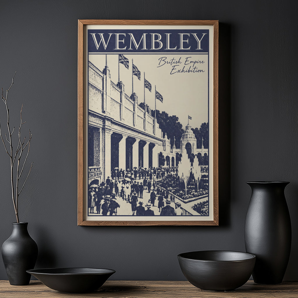 Vintage Wembley Poster, British Empire Exhibition Print