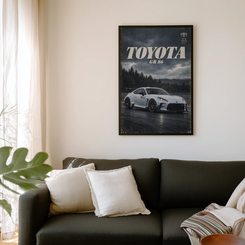 Vintage Toyota GR 86 Print, Car Poster, Wall Art