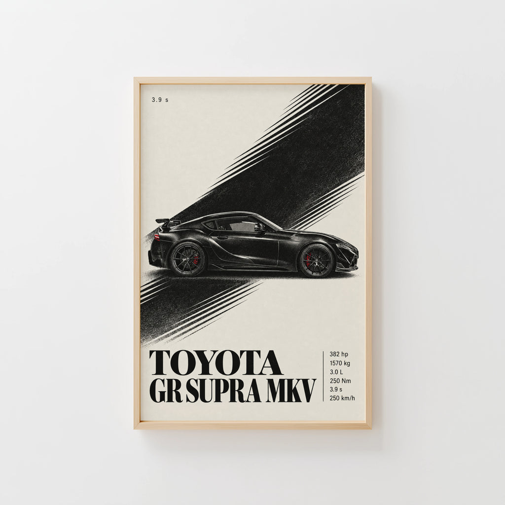 Vintage Toyota Supra Print, Car Wall Art