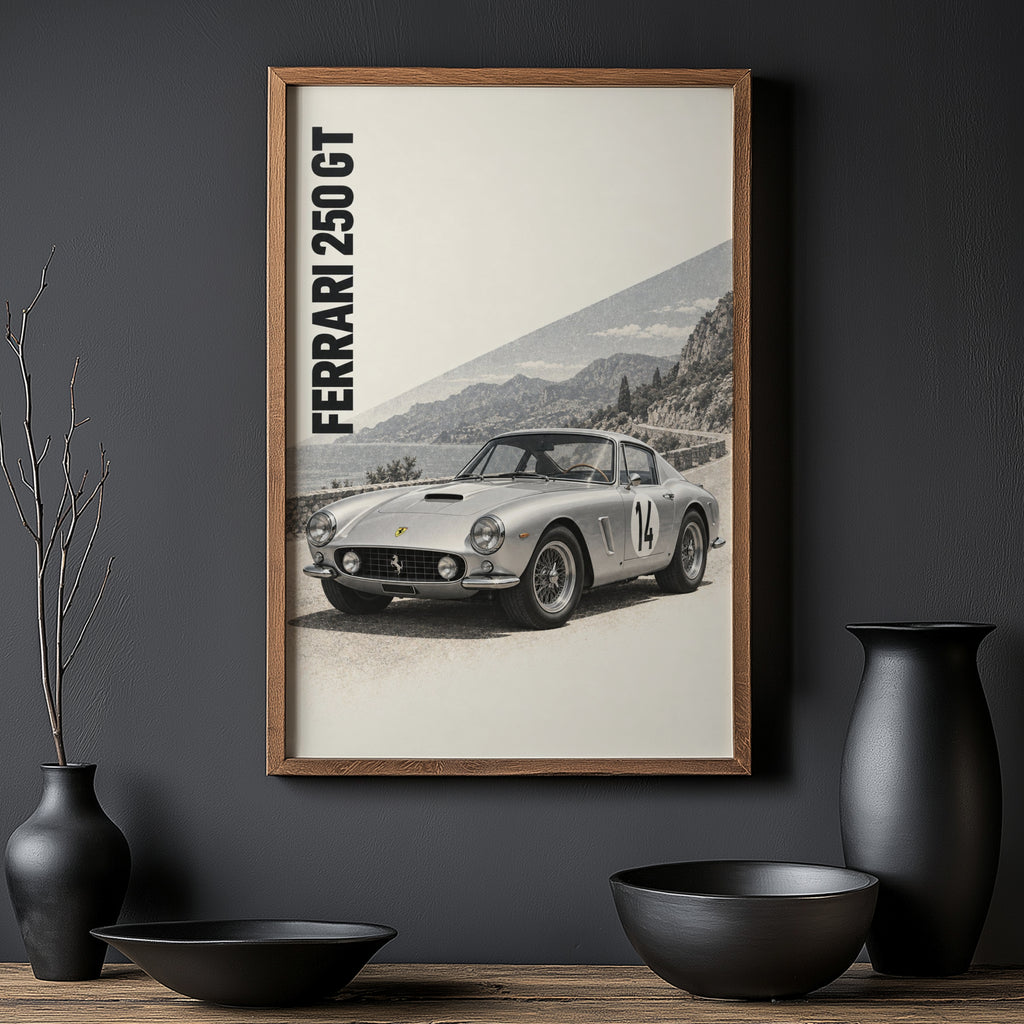 Vintage Ferrari 250 GT Print, Classic Car Poster