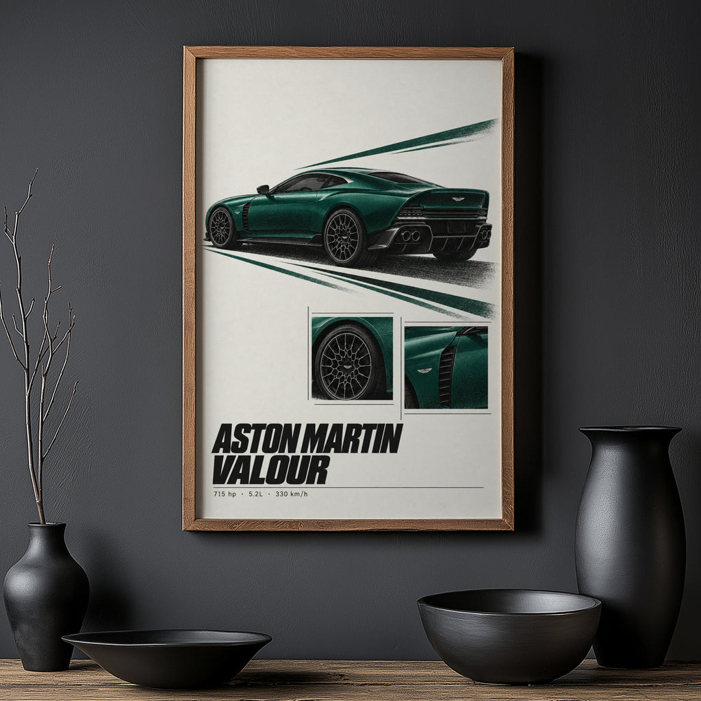 Vintage Aston Martin Valour Print, Car Wall Art