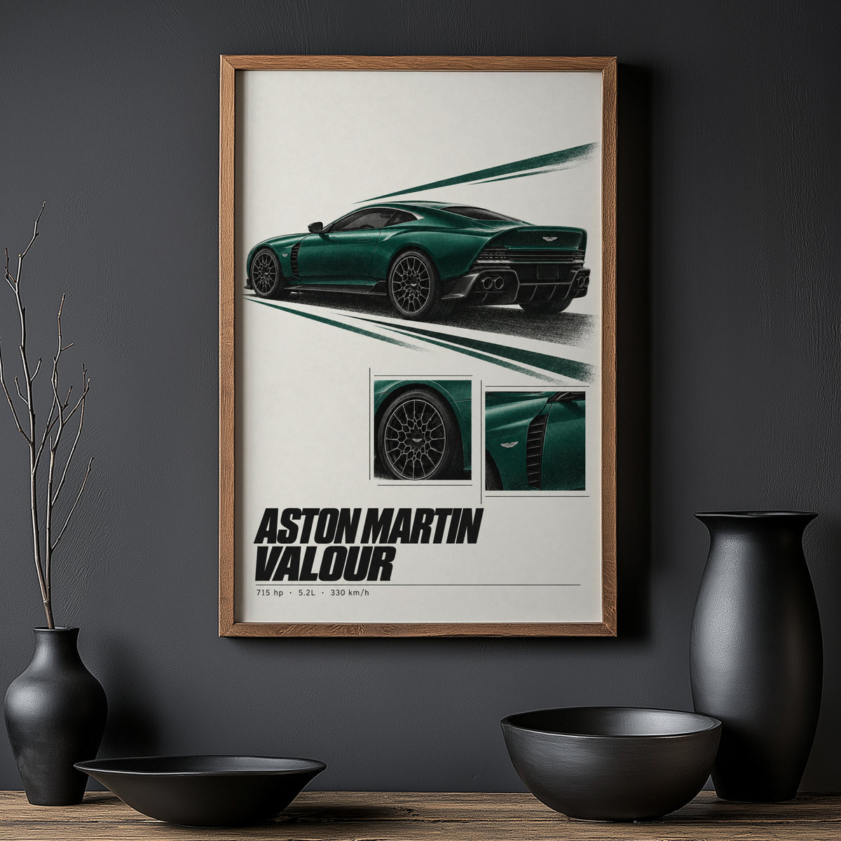 Vintage Aston Martin Valour Print, Car Wall Art