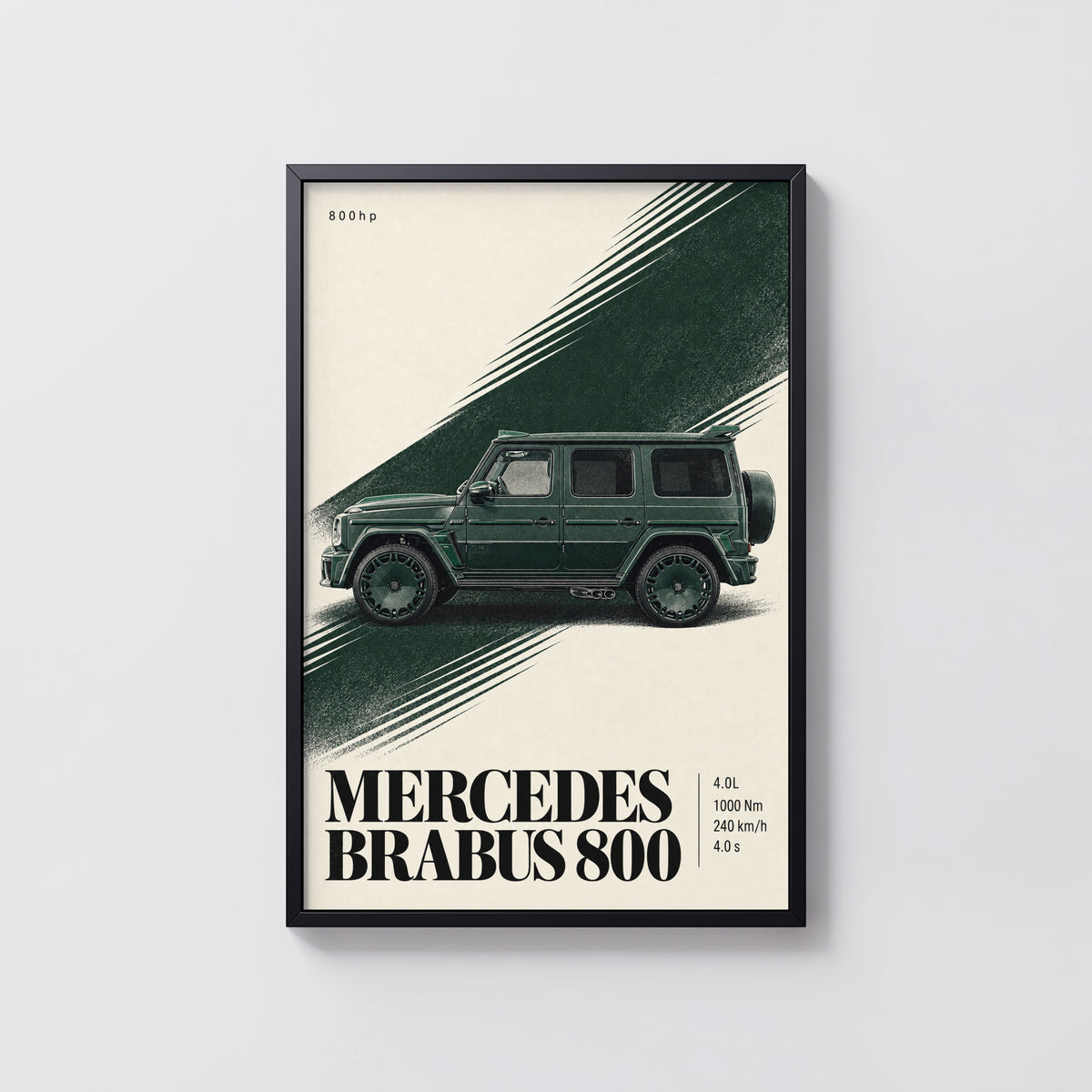 Vintage Mercedes Brabus 800 Print, G-Class Art
