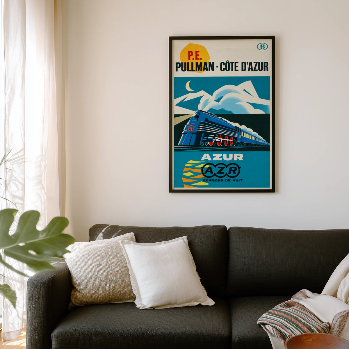 Vintage Print Poster, Pullman Cote d'Azur Train Art