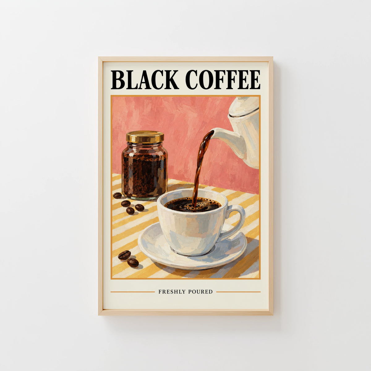 Vintage Coffee Print, Kitchen Poster, Cafe Wall Art