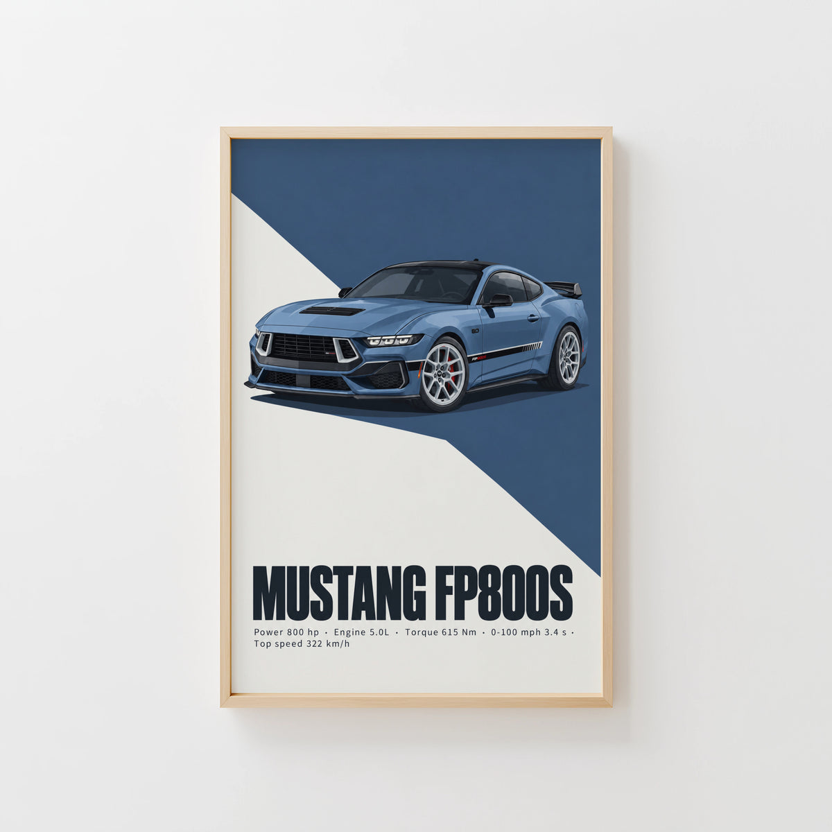 Vintage Mustang FP800S Print, Car Wall Art