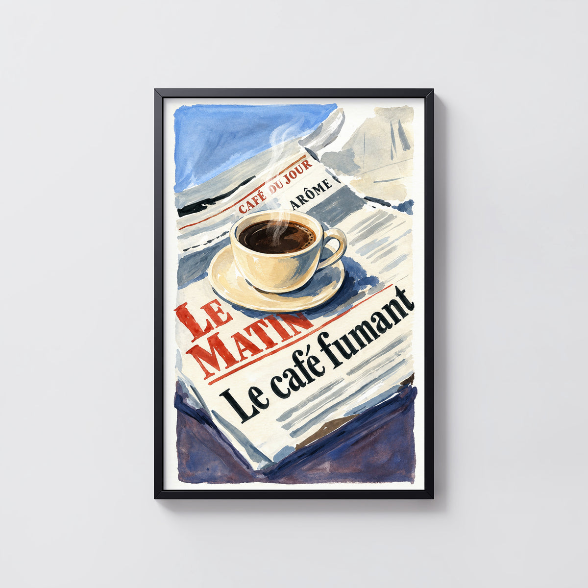 Vintage Coffee Print and Poster, French Cafe Wall Art