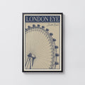 Vintage London Eye Poster, South Bank Wall Art, Print