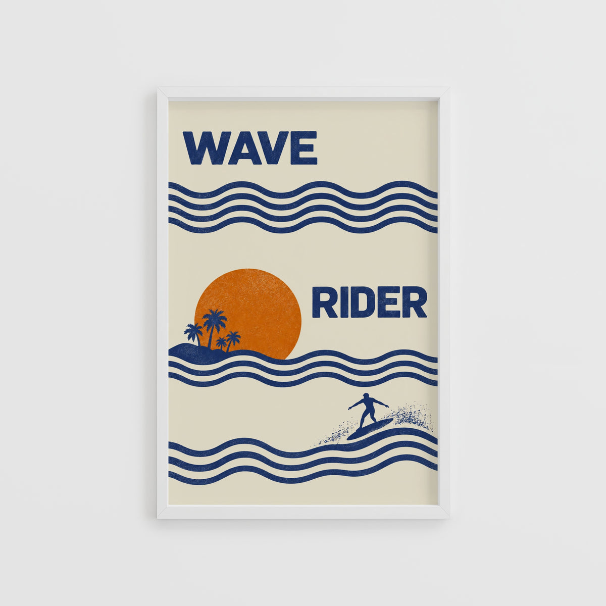 Vintage Wave Rider Surf Print and Poster, Retro Beach