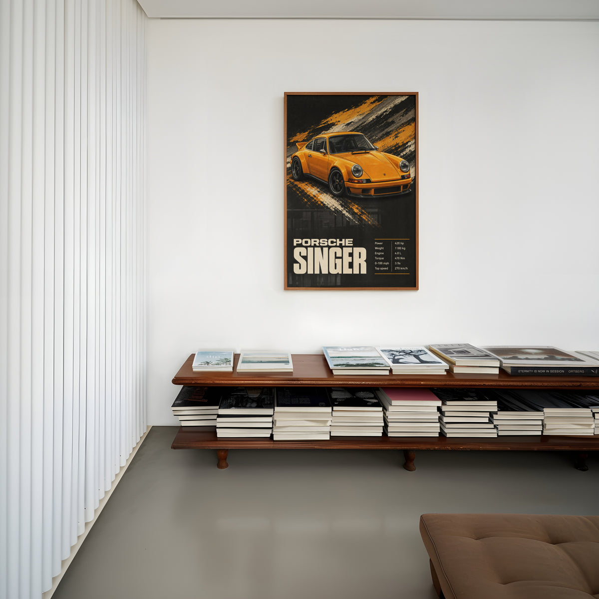 Vintage Porsche Singer Print, Car Wall Art