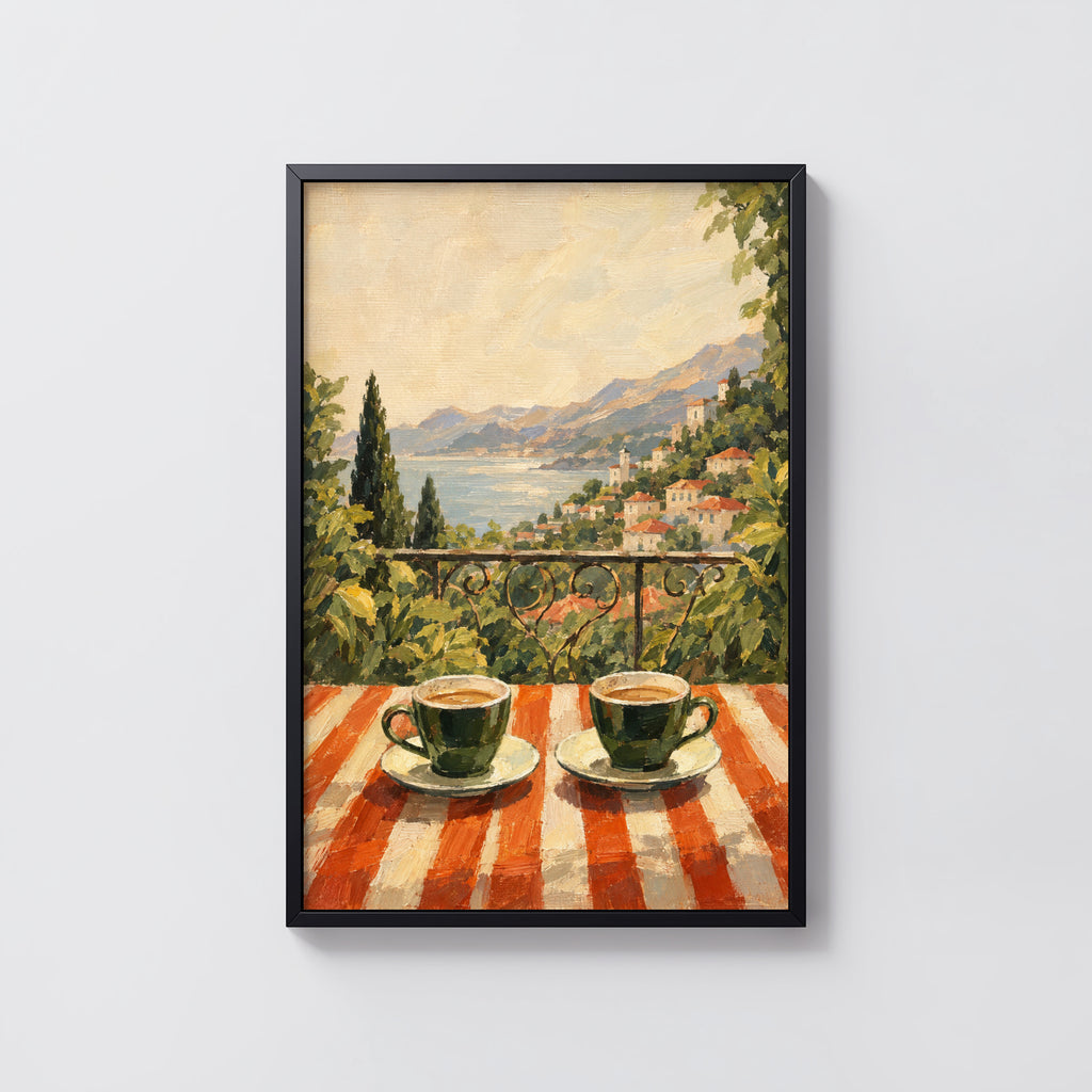 Vintage Coffee Print and Poster, Italian Coast Wall Art