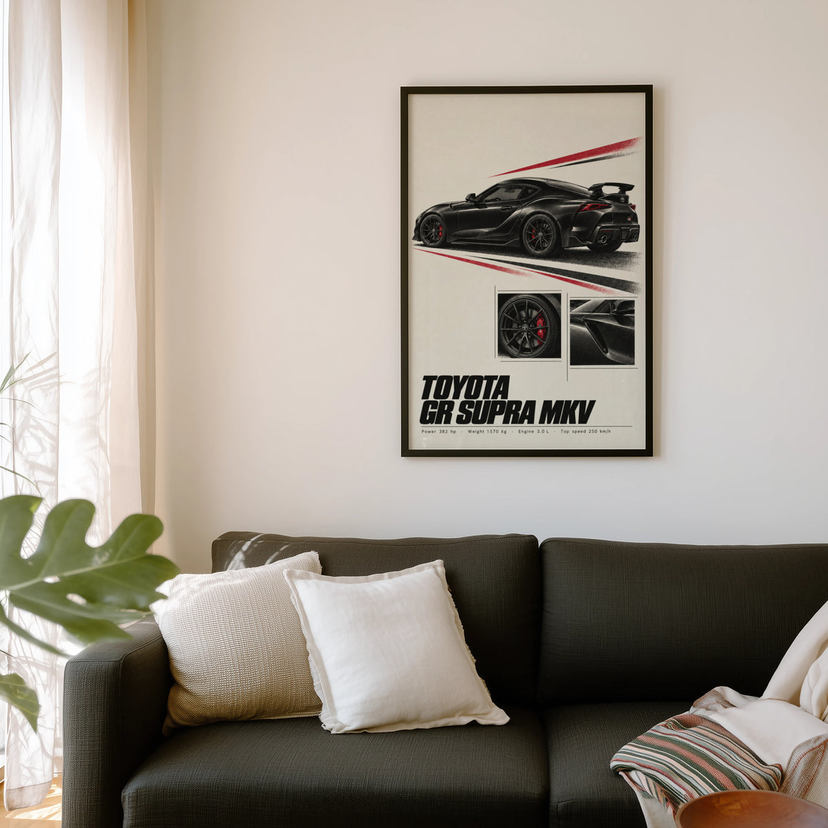 Vintage Toyota Supra Print, Car Wall Art