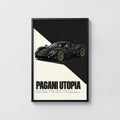 Vintage Pagani Utopia Print, Supercar Wall Art