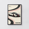 Vintage Pagani Zonda Print, Supercar Wall Art