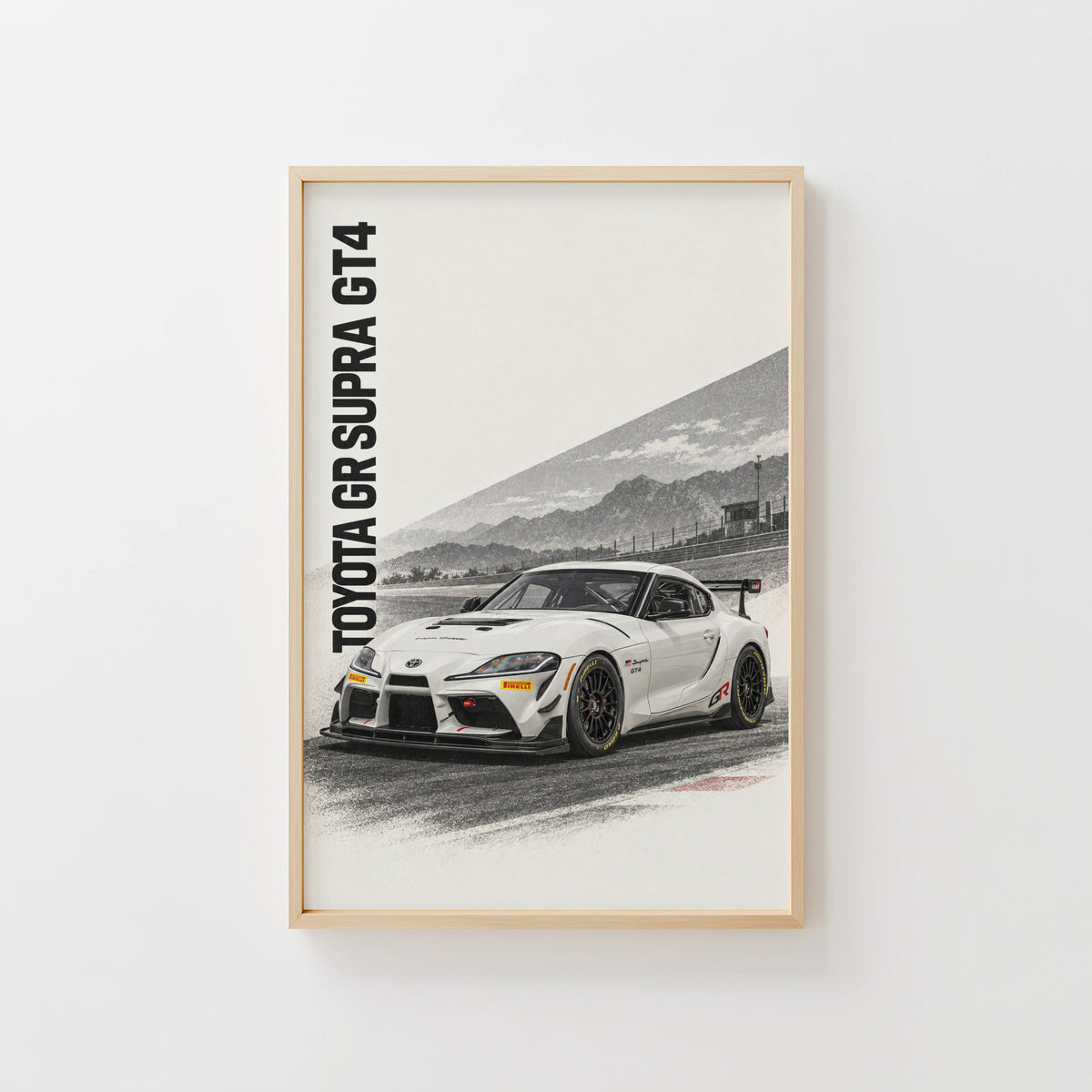 Vintage Toyota Supra Print, Racing Car Wall Art