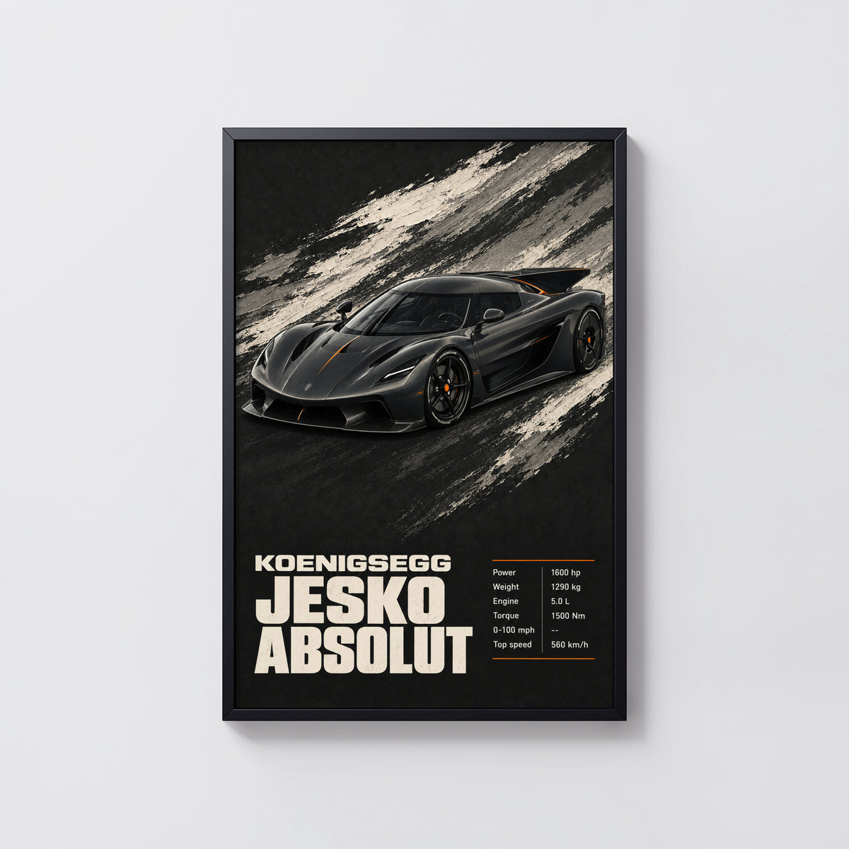 Vintage Koenigsegg Jesko Absolut Print, Car Wall Art