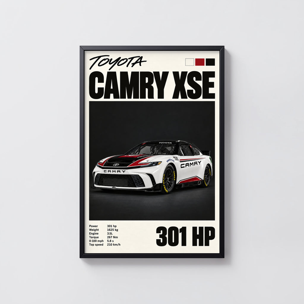 Vintage Toyota Camry Print, Racing Car Wall Art