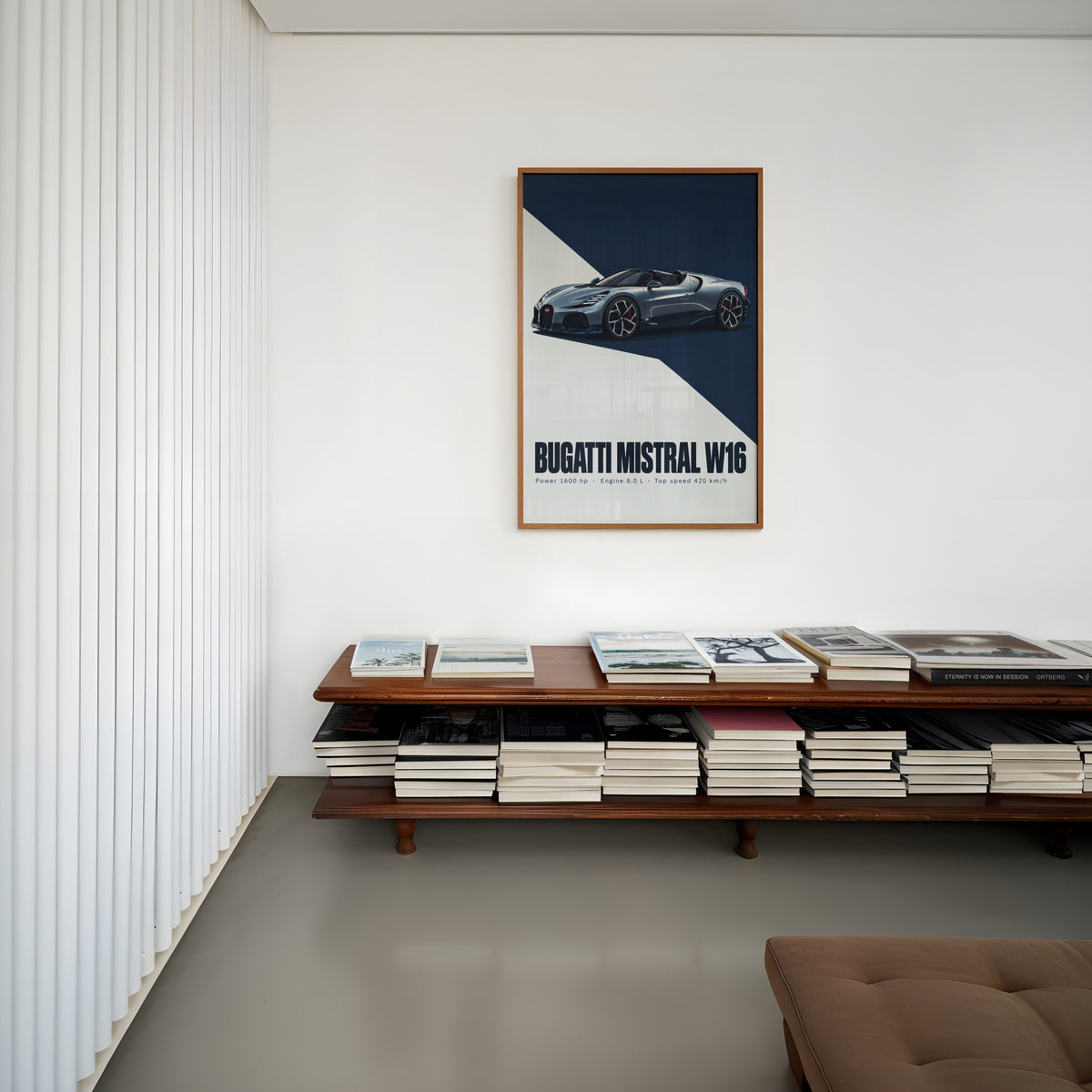 Vintage Bugatti Mistral W16 Print, Supercar Art