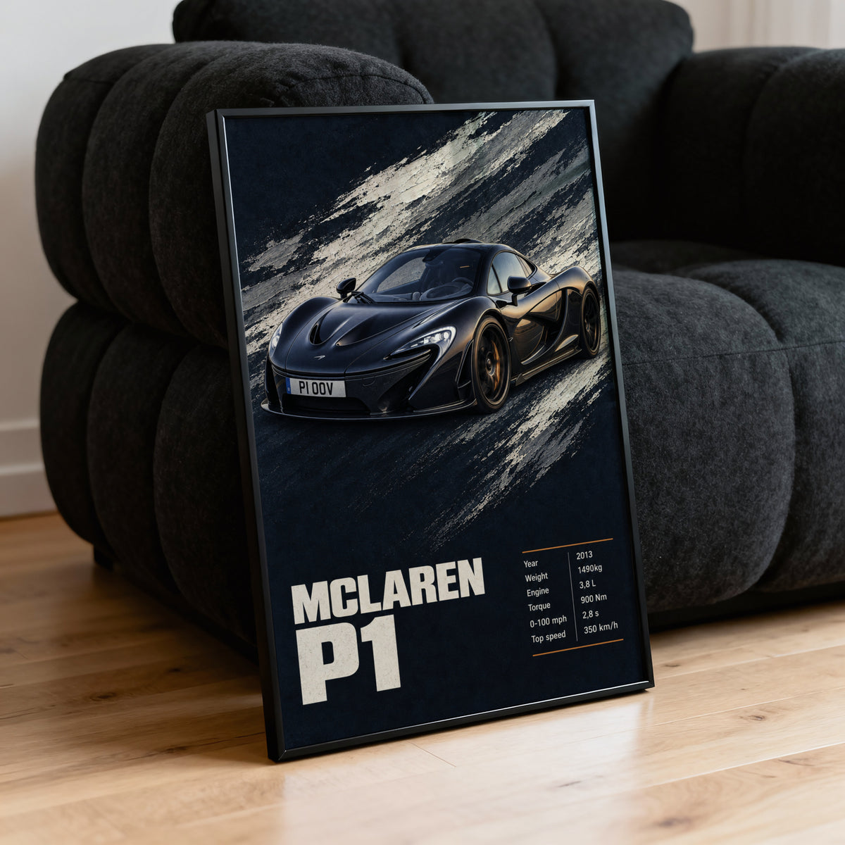 Vintage McLaren P1 Print, Supercar Wall Art
