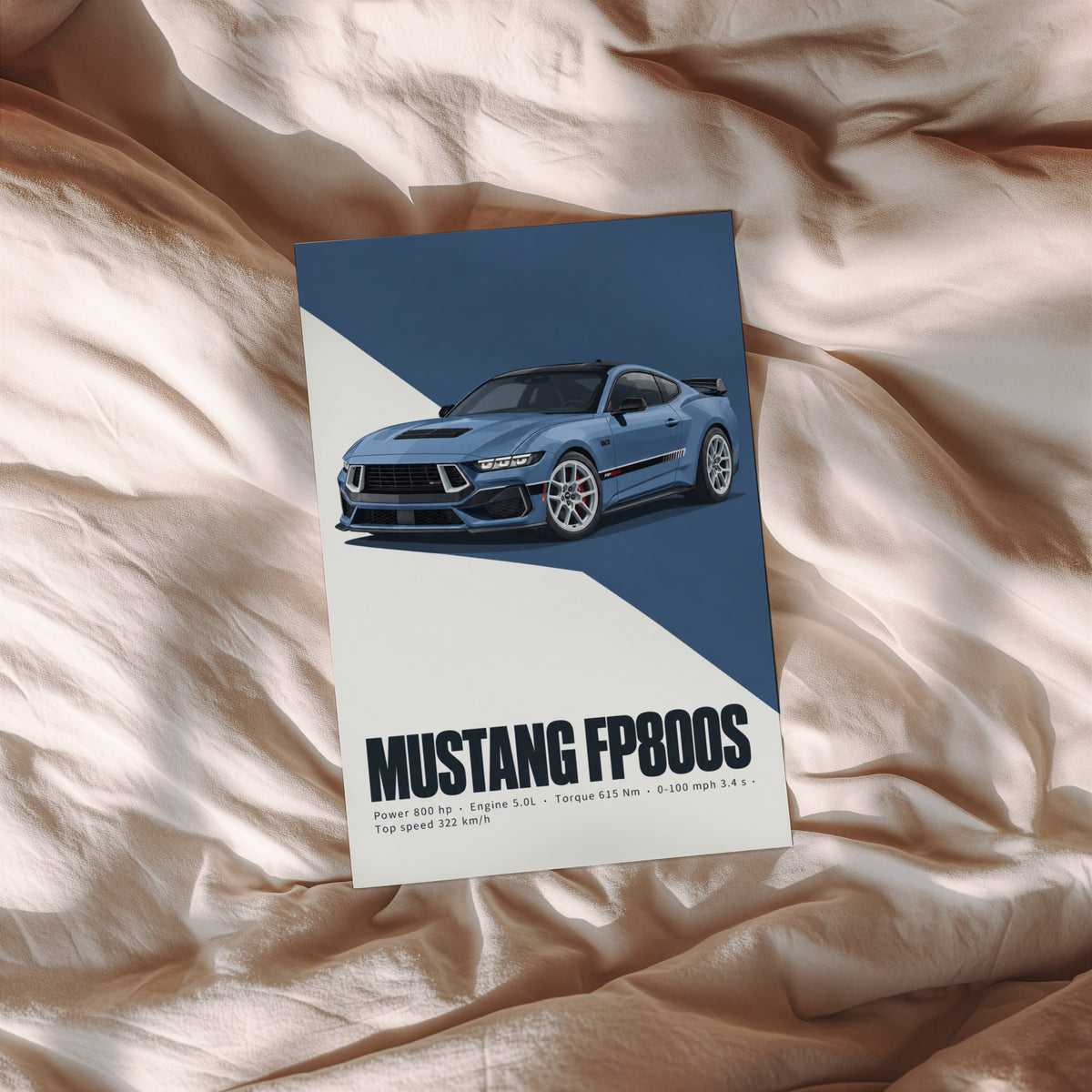 Vintage Mustang FP800S Print, Car Wall Art