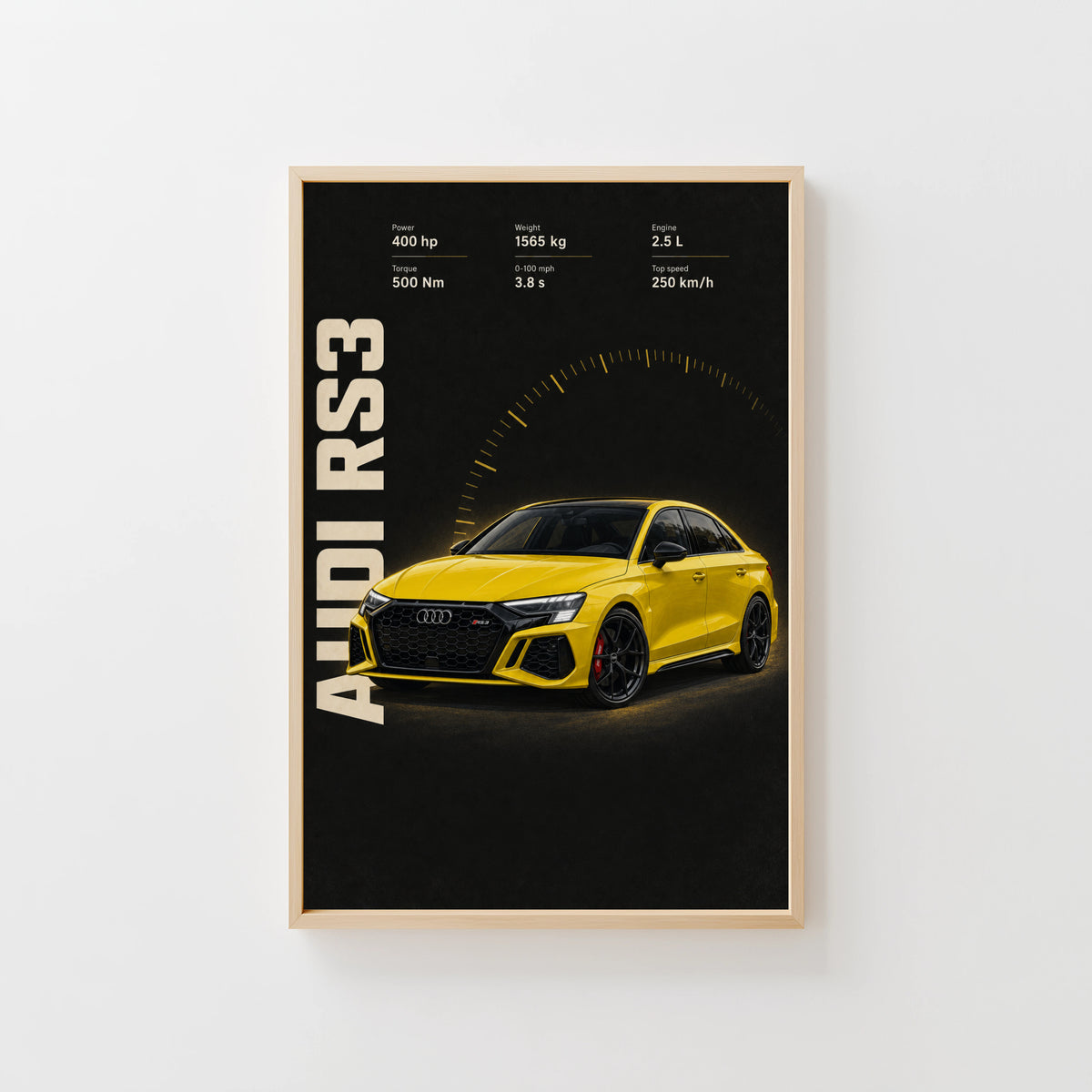 Vintage Audi RS3 Print, Car Wall Art