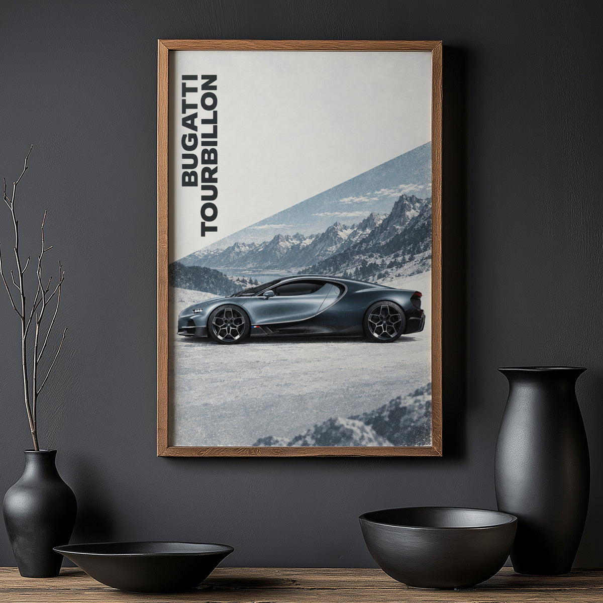 Vintage Bugatti Print, Supercar Wall Art