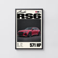 Vintage Audi RS6 Print, Car Wall Art, Estate