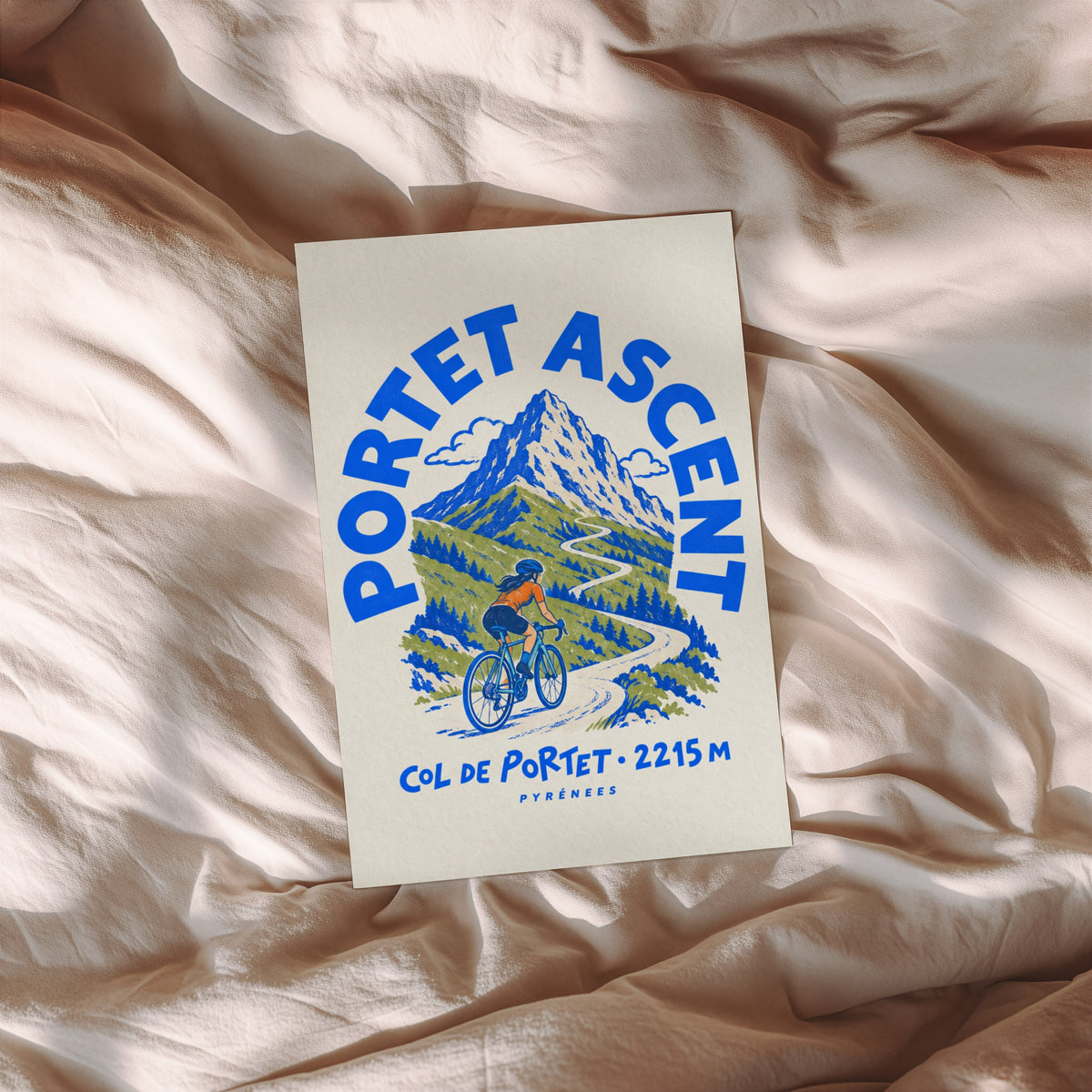 Vintage Col de Portet Poster, Cycling Print, Wall Art