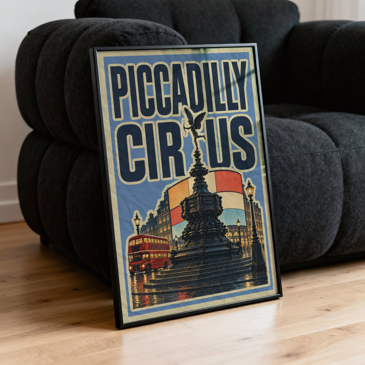 Vintage Piccadilly Circus Poster, London Wall Art, Print