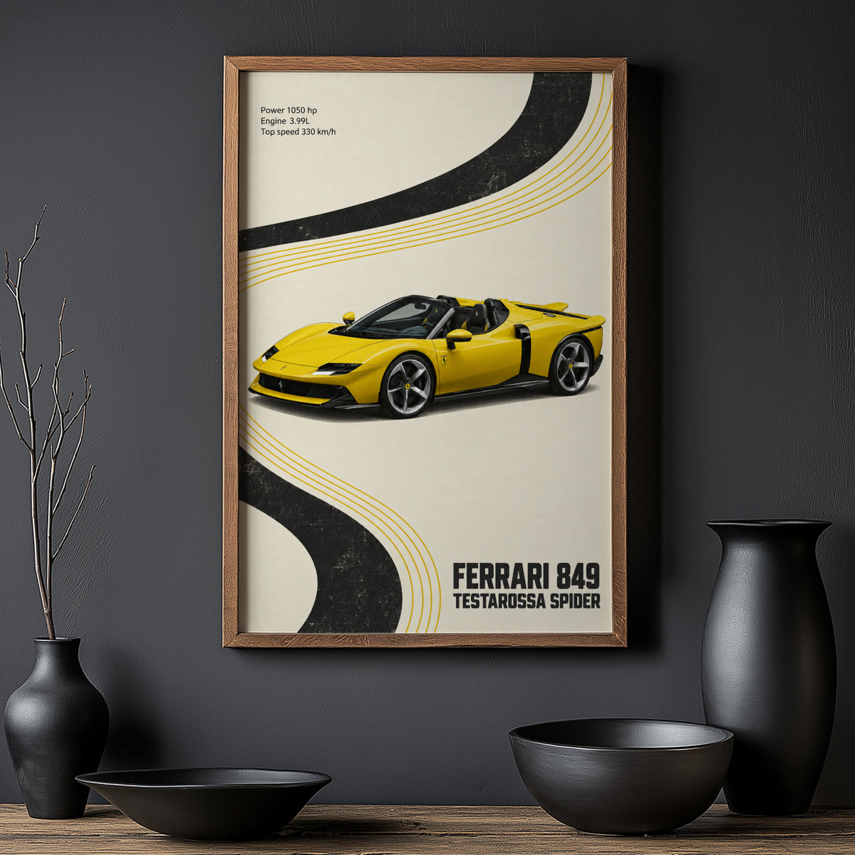 Vintage Ferrari Testarossa Spider Print, Car Art
