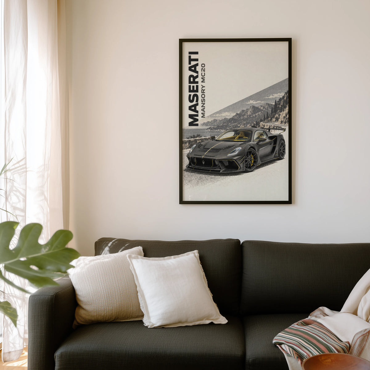 Vintage Maserati MC20 Print, Supercar Wall Art