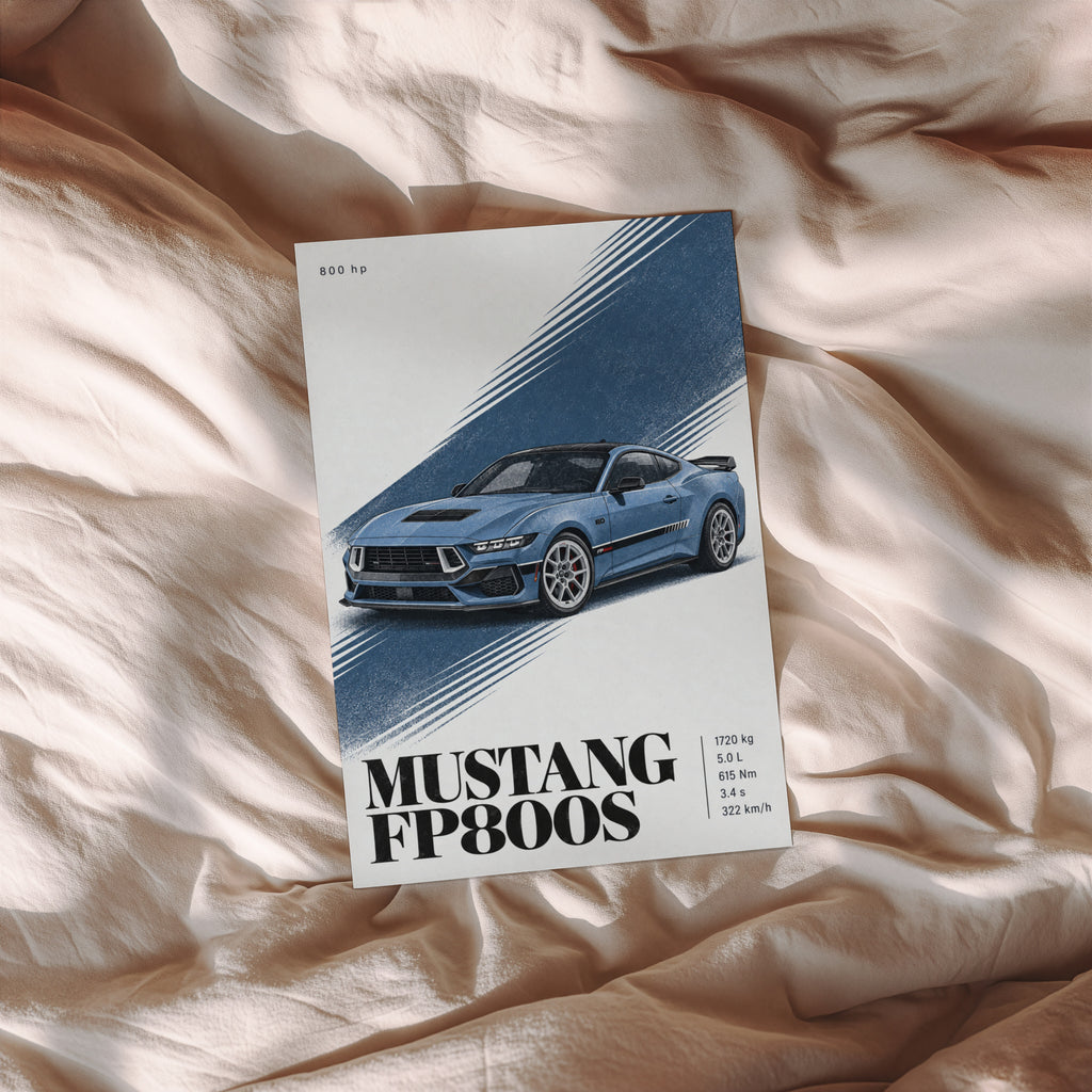 Vintage Mustang FP800S Print, Muscle Car Wall Art