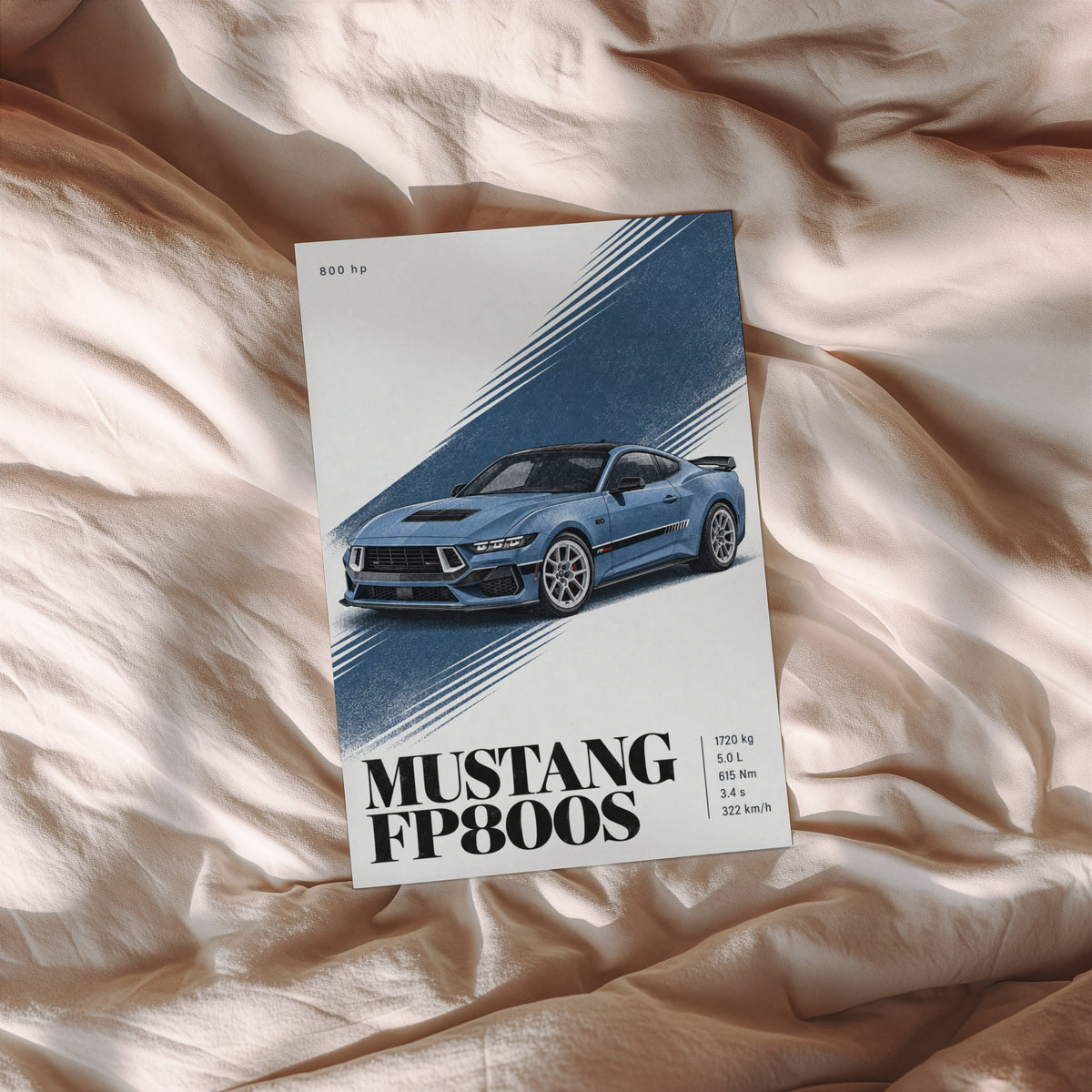 Vintage Mustang FP800S Print, Muscle Car Wall Art