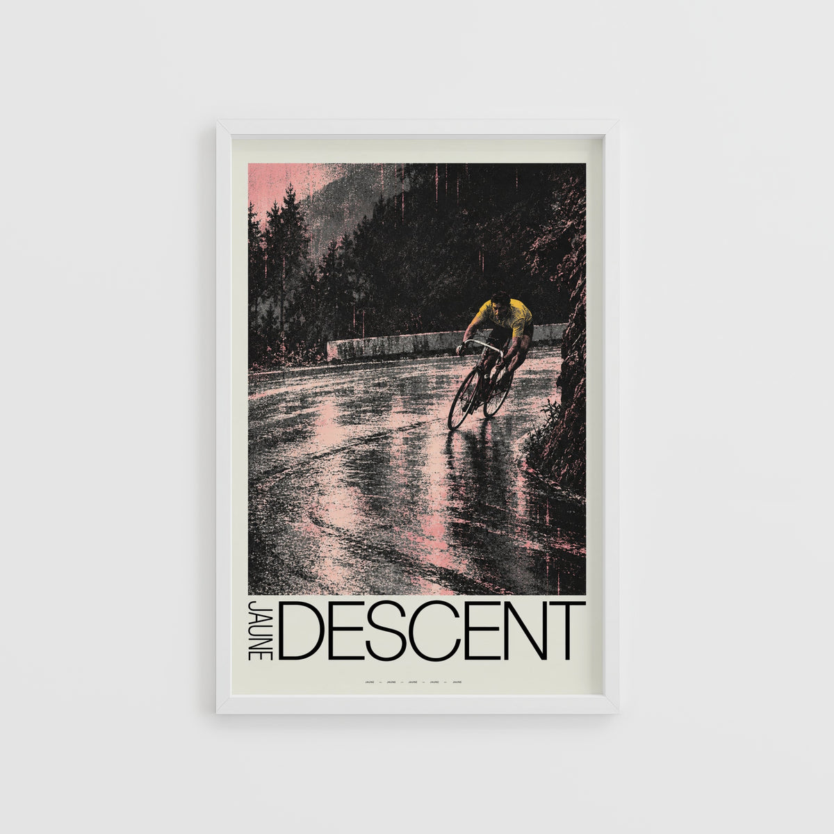 Vintage Cycling Poster, Wet Road Descent Wall Art Print