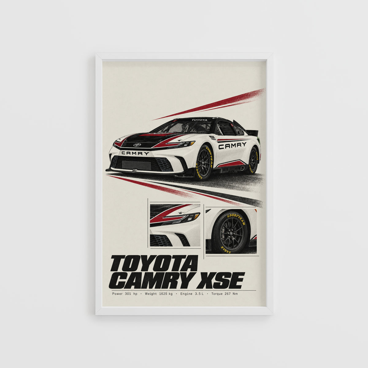 Vintage Toyota Camry Racing Car Print Wall Art
