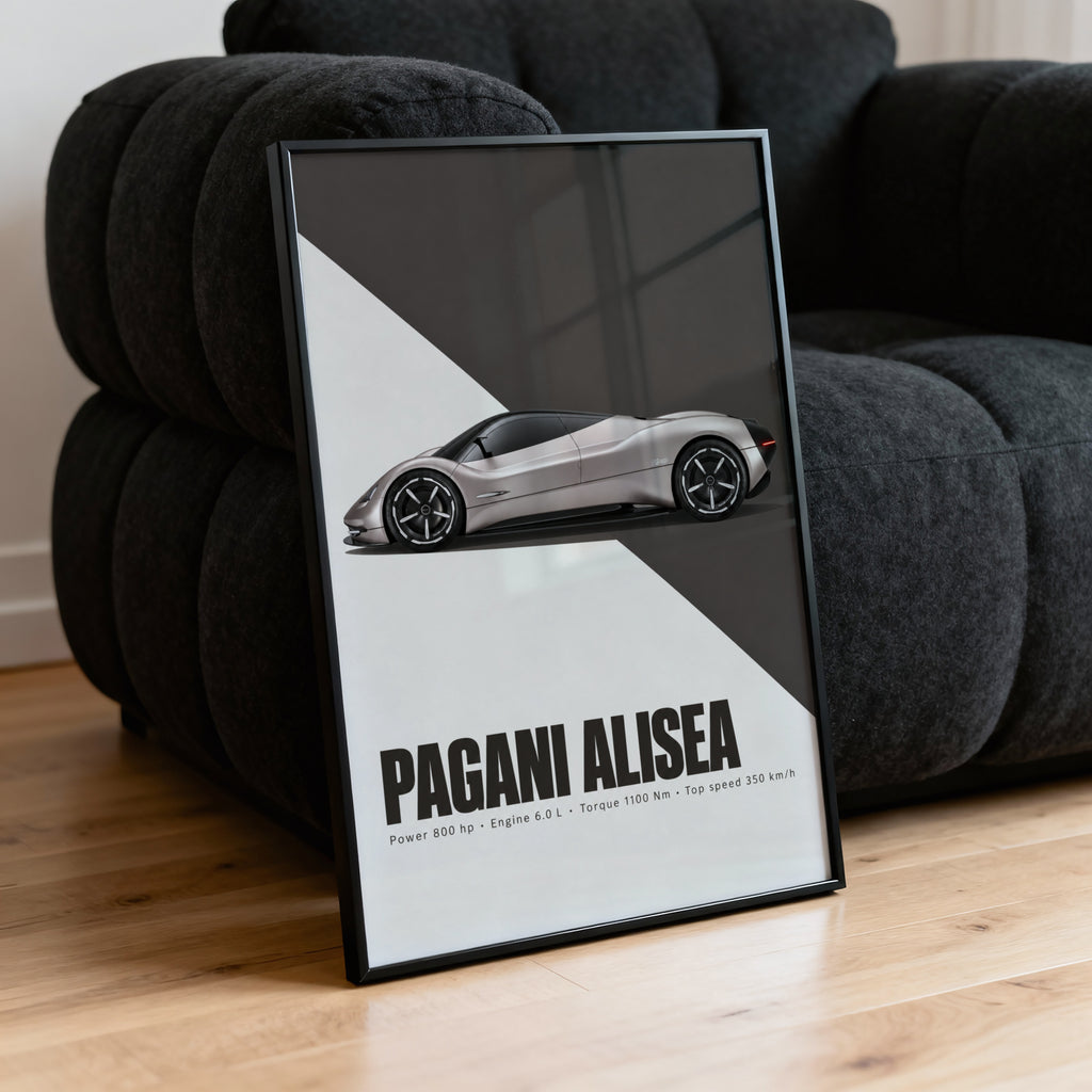 Vintage Pagani Alisea Print, Supercar Wall Art