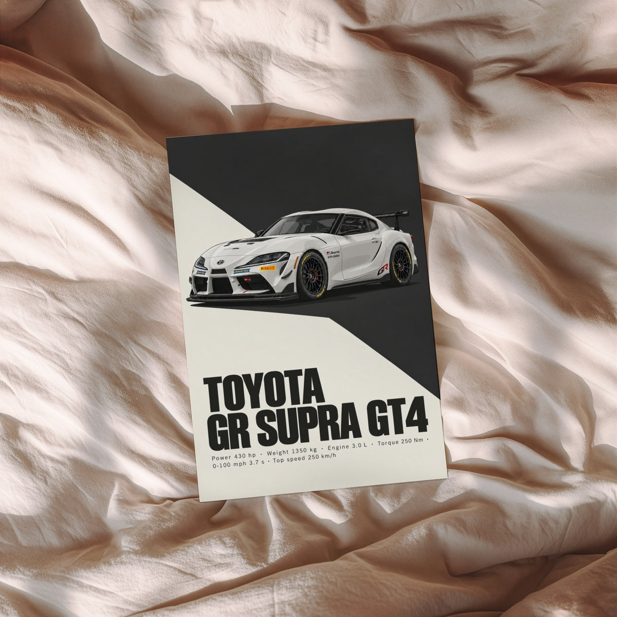 Vintage Toyota Supra GT4 Print, Car Wall Art