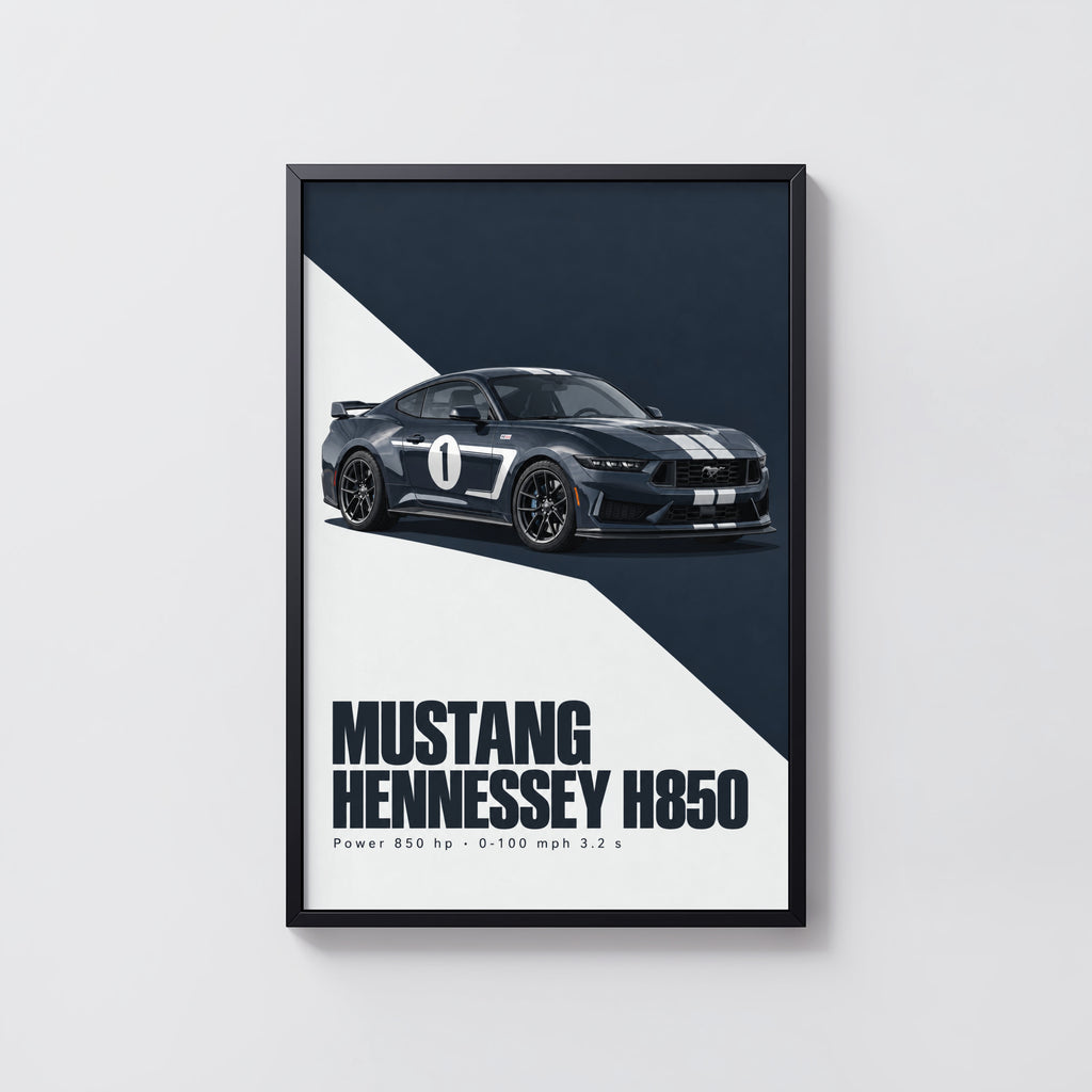 Vintage Mustang Print, Muscle Car Poster, Garage Wall Art