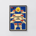 Vintage Diablerets Vin Rouge Print Poster, Wine Wall Art