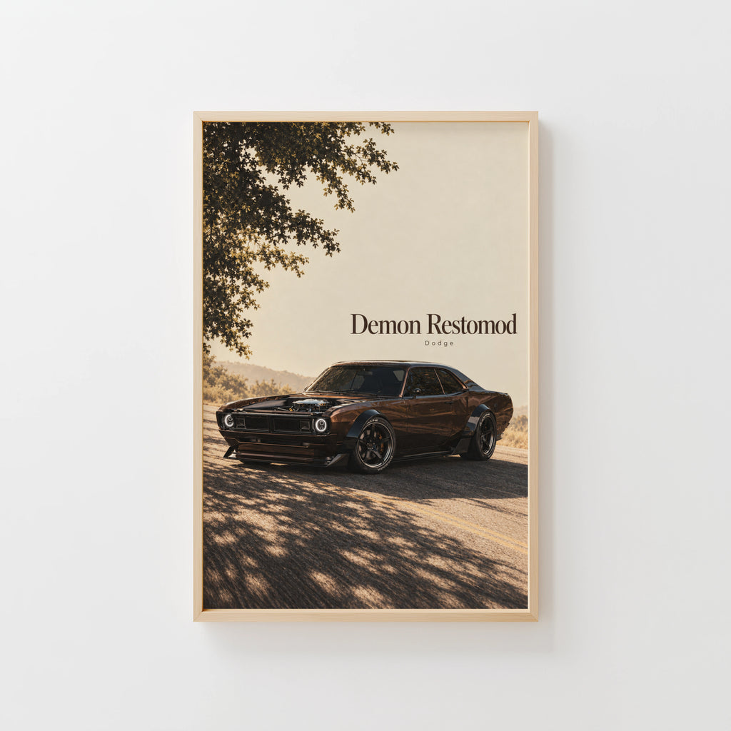 Vintage Dodge Demon Restomod Print, Car Poster