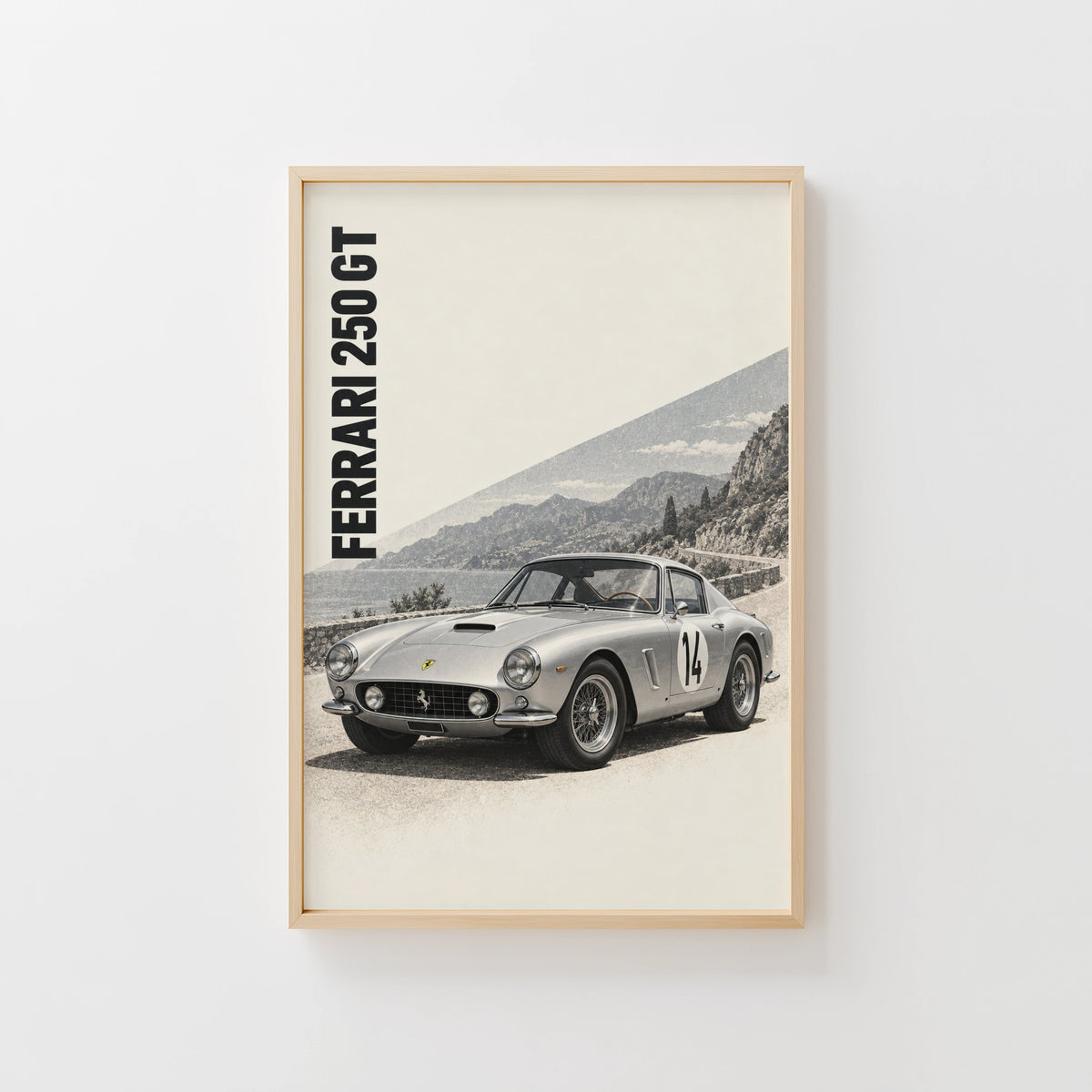 Vintage Ferrari 250 GT Print, Classic Car Poster