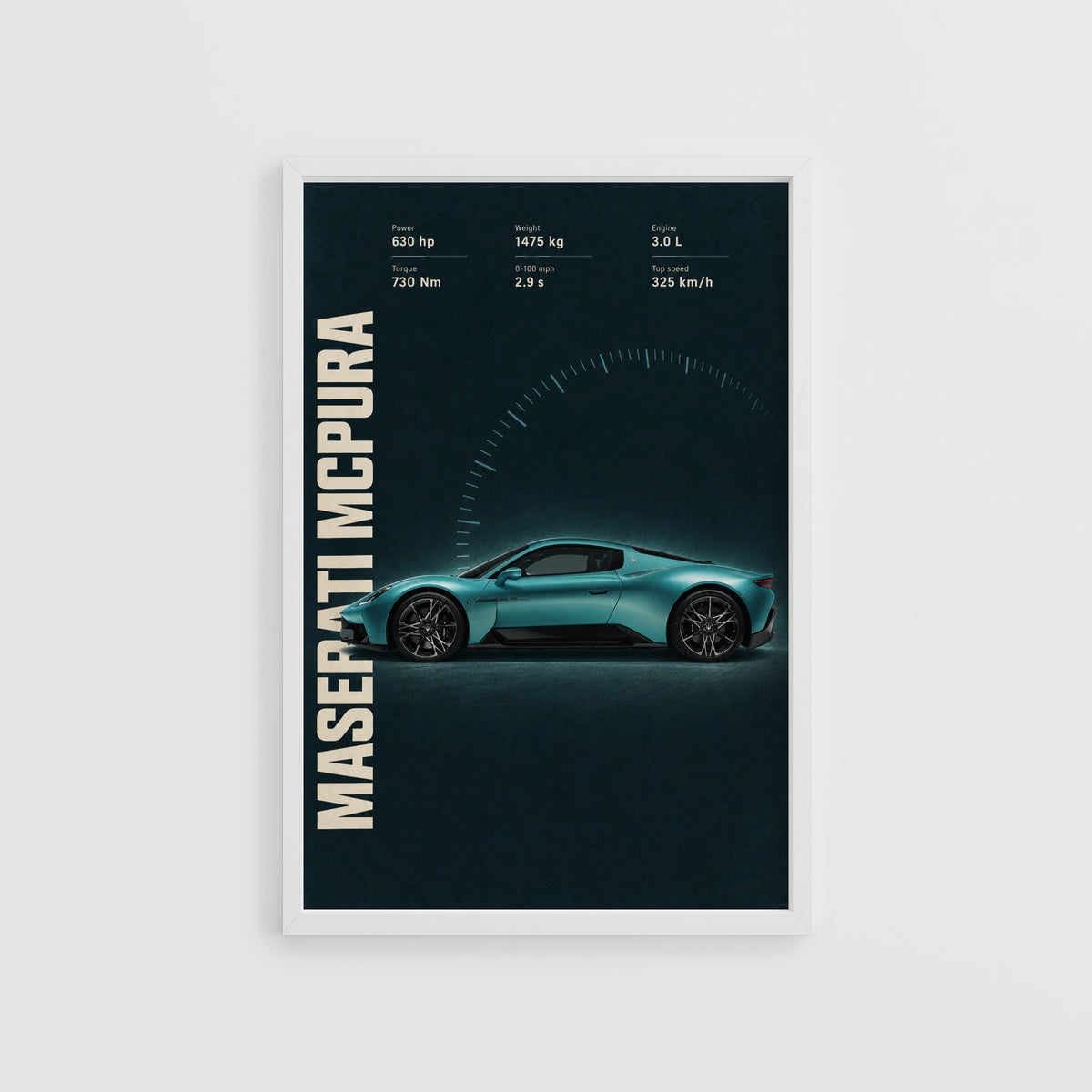 Vintage Maserati MCPura Print, Supercar Wall Art