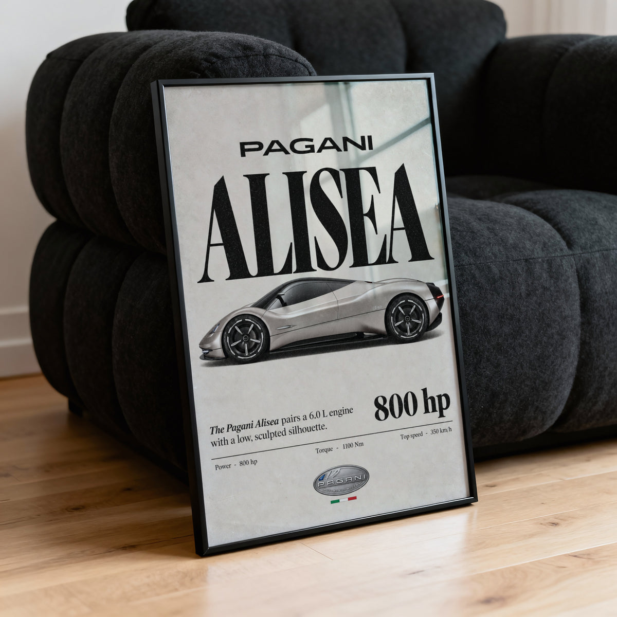 Vintage Pagani Alisea Print, Car Poster, Supercar Wall Art