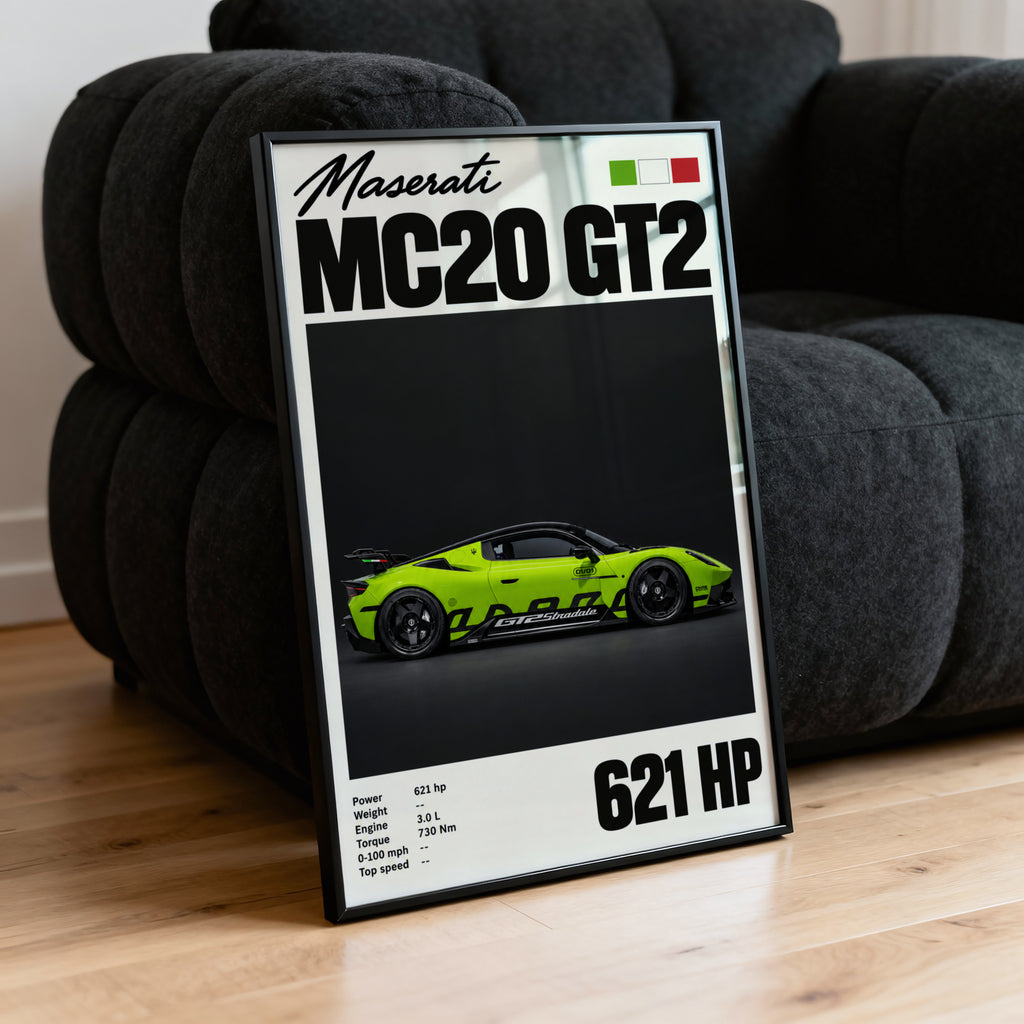 Vintage Maserati MC20 GT2 Print, Car Wall Art