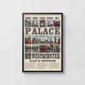 Vintage Palace of Westminster London Poster, Wall Art Print