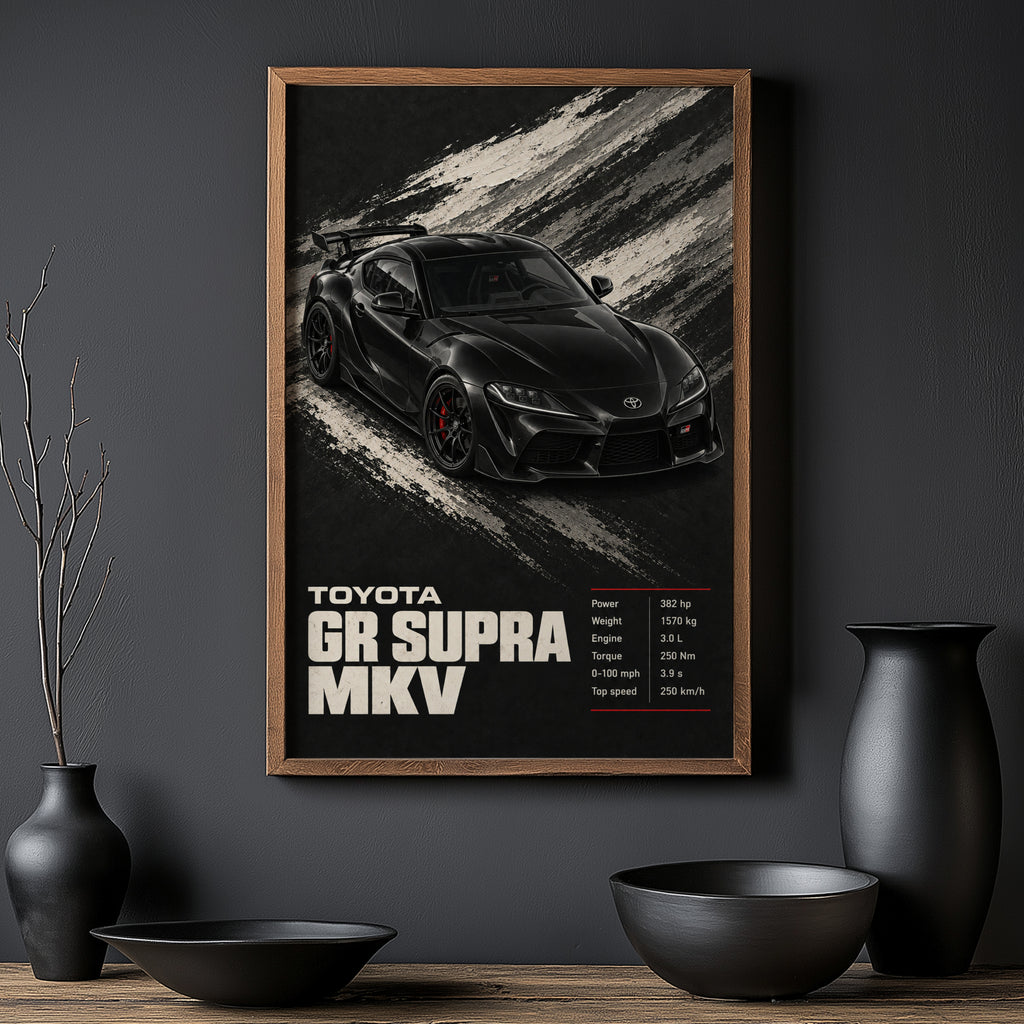 Vintage Toyota GR Supra MkV Print, Car Wall Art