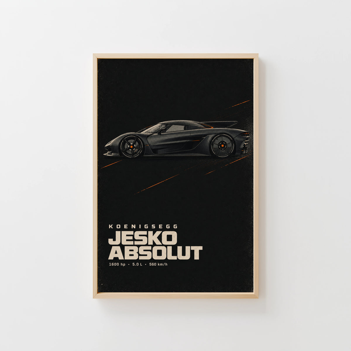 Vintage Koenigsegg Jesko Absolut Print, Car Wall Art