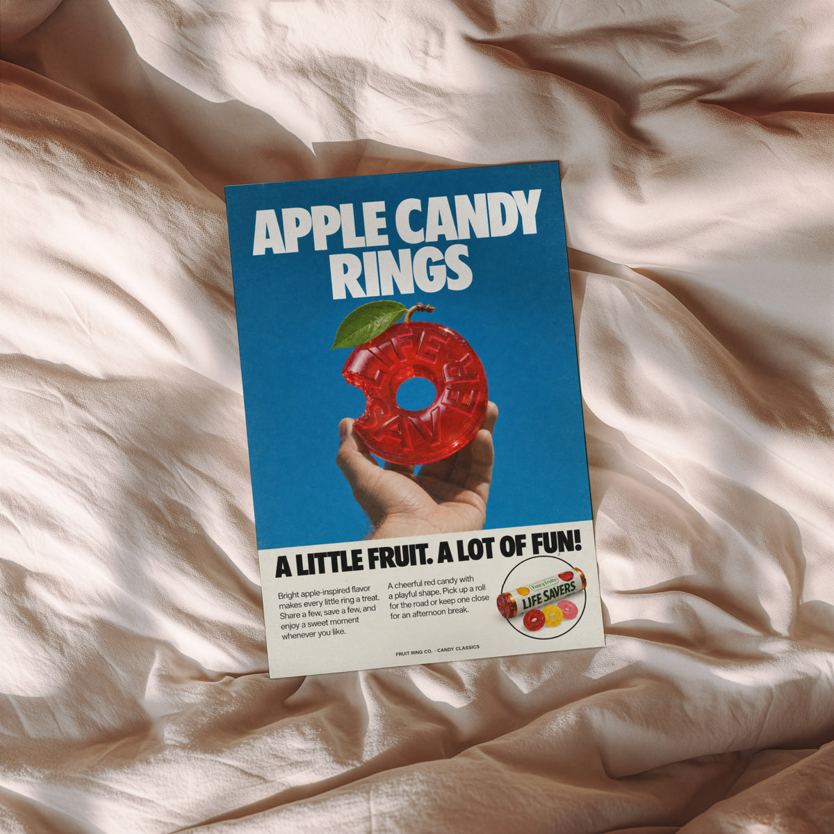 Vintage Apple Candy Poster, Retro Kitchen Wall Art Print