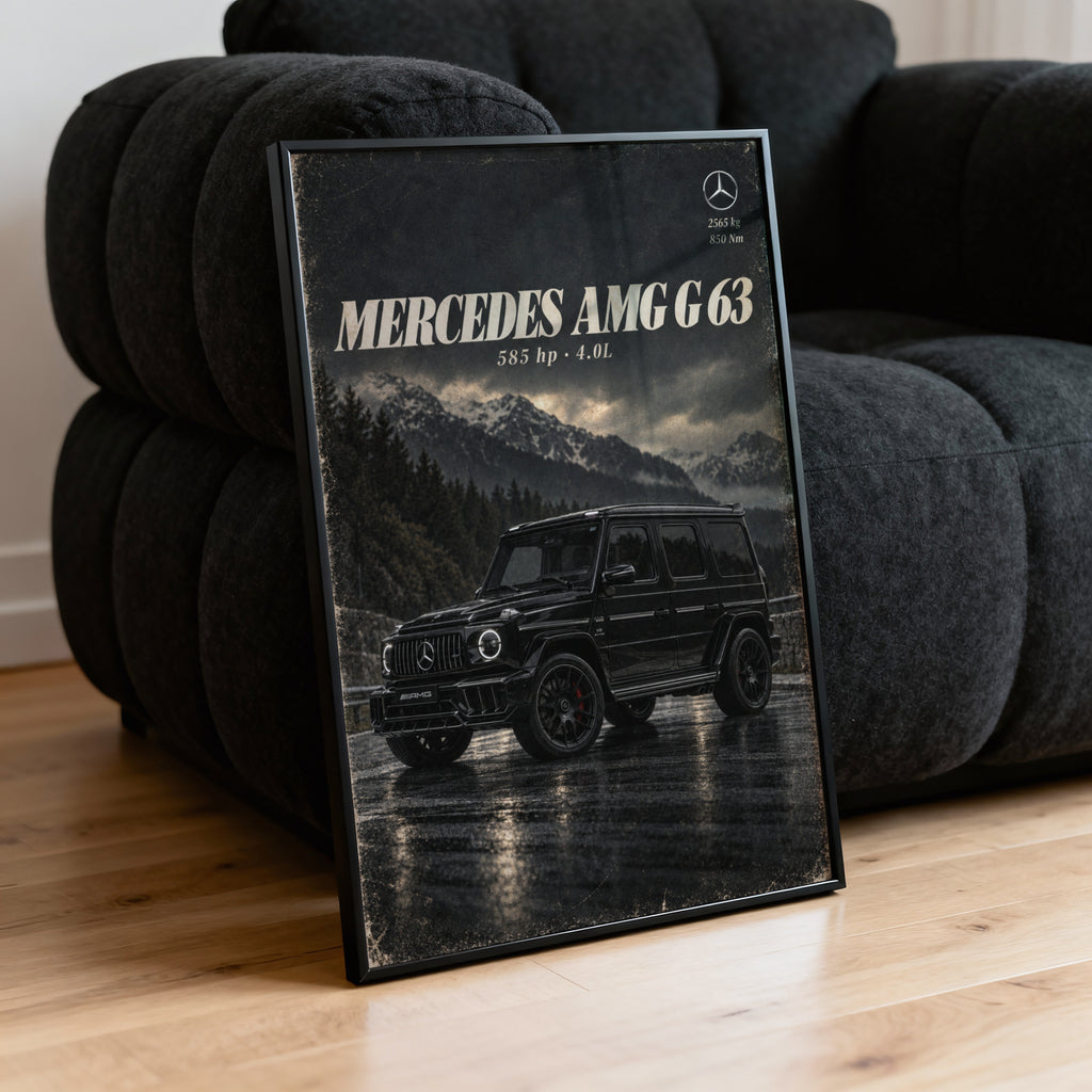 Vintage Mercedes G63 Print, SUV Wall Art